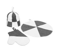 Healvian Set de Sauna Feutre Épais avec Bonnet Absorbant Gants et Tapis Isolants Protection Complète la Chaleur pour Hommes et Femmes Adapté Maison et Au Spa