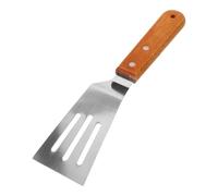 Healvian Spatule Multifonction en Acier Inoxydable à Manche en Bois, Spatule Ajourée pour Grillades, Plancha et Cuisson, Ustensile Léger Cuisine Professionnelle