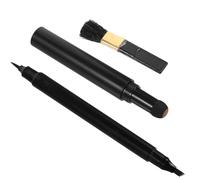 Healvian Stylo à Barbe Double Tête 2 Embouts Précis Deep Brown Kit Correcteur de Barbe pour Homme Outil Soin Moustache avec Pinceau Waterproof Utilisation Quotidienne Format Compact