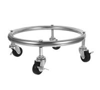 Healvian Support Cylindrique en Acier Inoxydable avec Roues en Caoutchouc et Frein, Chariot Mobile pour Bouteille de Gaz Propane, Plateau Roulant pour Réservoir, Équipement de Manutention