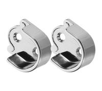 Healvian Support de Barre de Mural en Acier Inoxydable Argenté, Porte-Canne à Vêtements Robuste pour Tringle Ø25mm, Installation Facile, Lot de 2 Pièces Adapté la Cuisine et Hôtels