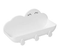 Healvian Support de Rangement Suspendu sans Perçage pour Salle de Bain en ABS Étagère Murale Nuage Blanche Crochet Installation Facile Carrelage ou Verre Trempé