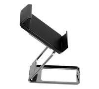 Healvian Support de Téléphone de Bureau Pliable Multifonction 360° Rotation Pince Arrière, Petit Support Noir Compact pour Téléphones Portables, pour Bureau, Salon et Streaming en Direct