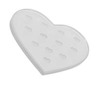 Healvian Support En Verre Pour Greffe De Cils Cœur Transparent 12 Trous Palette Porte-colle Outil De Collage Cils Professionnel Usage Salon Extensions