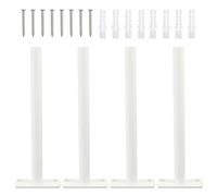 Healvian Support flottant invisible en fer blanc, 4 ensembles avec vis pour planches en bois, adapté aux murs de chambres