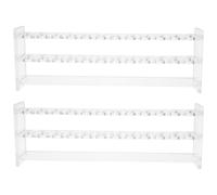 Healvian Support pour Tubes à Essai en Plastique 2 Pièces 10 Ml 2 Rangées X 12 Trous Rack Réutilisable pour Laboratoire Organisateur de Tubes à Essais Polyvalent et Portable