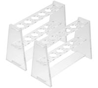 Healvian Support pour Tubes à Essai Transparent Double Couche, Porte-Tubes à Centrifugeuse 10 Ml, 6 Emplacements 1 Rangée, Support en Acrylique pour Tubes Scientifiques de Laboratoire,