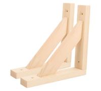 Healvian Supports d'Étagère Muraux Robustes en Bois Massif 2 Pièces 18X18Cm pour Bureau et Garage, Équerres d'Angle Flottantes Charge Lourde Installation Facile