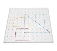 Healvian Tableau à Clous Double Face 20 Cm Transparent 20 Élastiques Colorés 30 Mm, Kit D'exploration des Formes pour Élèves du Primaire, Pédagogique Mathématique Polyvalent pour Classe