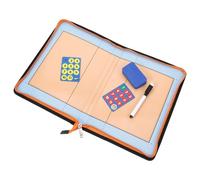 Healvian Tableau D’Entraînement de Volleyball Pliable en Cuir PU avec Fermeture Éclair Bloc-Notes Effaçable à Sec Marqueurs Inclus Portable et Léger pour Coaching Sportif