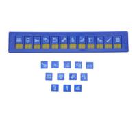 Healvian Tableau de Contrôle à Curseur Bleu avec 24 Emplacements, Liste de Colisage Portable en Plastique 22,8x4x0,6 Cm pour Organisation et Suivi en Bureau ou Déménagement