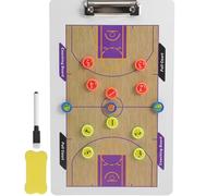 Healvian Tableau d'Entraînement de Basketball Double Face Magnétique en PVC Bloc-Notes Intégré Matériel pour Entraîneurs Outil Stratégique Portable pour Match et Couleur Aléatoire