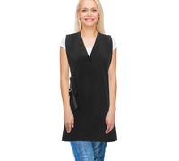 Healvian Tablier De Coiffeur Respirant Avec Col En V Et En Maille Tablier De Coiffeur Professionnel De Coiffeur Avec Coupe De Coiffeur Pour Femme Soie Noire