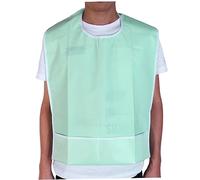 Healvian Tablier Imperméable Adulte Vert Clair Boucles à Pression Réglables, Bavoir Protecteur Anti-huile, Poche Roulable, Protection Repas Pour Seniors Et Personnes Dépendantes