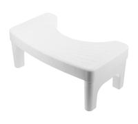 Healvian Tabouret de Toilette Pliant en Plastique Blanc, Marchepied Antidérapant pour Adulte, Siège Ergonomique pour Posture Accroupie, Tabouret Salle de Bain Robuste et Confortable, 1
