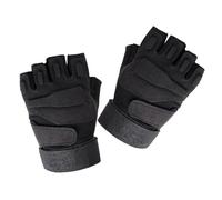 Healvian Tactiques Demi-Doigts Noirs XL de Cyclisme Respirants et Antichocs Doublure Polaire Chaude pour Sport en Plein Air