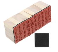 Healvian Tampons en Bois Alphabet 40 Pièces Tampons pour Scrapbooking et Loisirs Créatifs Lettres Majuscules Rétro Fournitures pour Journaux Intimes Décoration de Courrier et