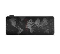 Healvian Tapis de Souris Lumineux RGB Motif Carte du Monde, Antidérapant en Caoutchouc Épais, Dimensions 300x800x4 Mm, Surface Tissu à Tissage Serré, pour Jeux et Bureau, Accessoire Gaming