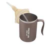 Healvian Tasse Ergonomique avec Paille pour Personnes Âgées et Malades Allongés pour Dysphagie et Alimentation Liquide