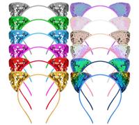 Healvian -tête Élastique Oreilles De Chat - Accessoires Cheveux Femme -tête Ado Bandeau Pailleté Décorations De Fête Uniques
