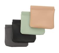 Healvian Trousse de Maquillage de Poche à Pression 4Pcs en Cuir Compacte pour Voyage Camping Fête Petit Paquet de Rangement