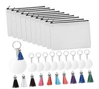 Healvian Trousse de Maquillage DIY Toile Ensemble Sublimer avec Accessoires Pochette Zippée Pratique pour Cosmétiques et Rangement pour Personnalisation et Voyage