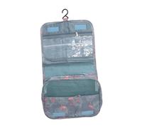 Healvian Trousse de Toilette Suspendue Étanche Capacité pour Voyage et Fitness Organisateur de Cosmétiques et Produits de Soin Portable Bleu Flamingo