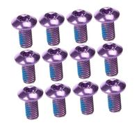 Healvian Vis de Vélo en Acier Titane M5X10Mm Boîte de 12 Vis Colorées Violettes pour Plaquette de Frein à Disque Compatibles VTT Route et Vélos Électriques