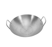 Healvian Wok en Acier Inoxydable à Fond Rond Grosse Capacité, Chauffe Uniformément et Conserve Bien la Chaleur, pour Cuisiner la Maison