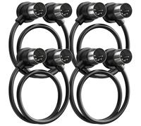 Heams Lot de 4 câbles MIDI à angle droit de qualité supérieure de 60 cm - Profil plat pour un gain de place - Transmission stable et rapide - Câble DIN à 5 broches durable - Idéal pour l'interface