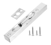 HEANUJJ 1 Set Verrou Coulissant à Encastrer en Acier Inoxydable Argenté Design Boîte, Installation Cachée et Sécurité Renforcée pour Portes Doubles Modernes