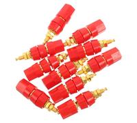 HEANUJJ 10 Pièces Borne de Liaison Audio M5x50mm en Laiton Plaqué avec Écrou Hexagonal, Connecteur Mini Banane pour Câbles D'enceinte et Amplificateur
