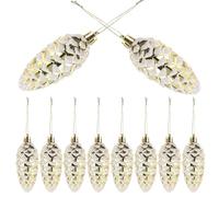HEANUJJ 10pcs Décorations Suspendues de Noël en Plastique Or de Cônes de Pin, Breloques Uniques pour Sapin, Utilisables pour Porte et Fenêtre, Ambiance Festive Solide