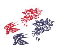 HEANUJJ 2 Ensembles Pince à Cheveux en Papier Découpé Rouge et Bleu, Fleurs et