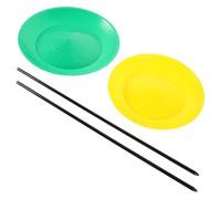 HEANUJJ 2 pièces Set de Assiettes Jonglages avec Bâtons Kit de Plaques Tournantes Durables pour Jonglerie et Spectacles Artistiques Accessoires de Compétences pour Débutants et