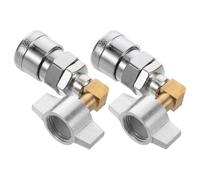 HEANUJJ 2pcs Raccords de Compresseur D'air en Alliage Argenté avec Structure Coudée Intégrée et Connexion Rapide pour Accessoires Automobiles et Usage Industriel