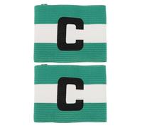 HEANUJJ 2pièces Élastique Réglable C Armband de Capitaine de Football Bras de Commandement pour Soccer Training et Match Étiquette Touch Fastener Couleurs Vert et Blanc pour Adultes