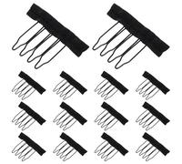 HEANUJJ 3 Paquet de Peignes à Postiche en Métal avec Dents en Acier et Tissu, 30 Pièces, Accessoires Solide pour Bonnet Postiche Adaptés à Différents Types de Cheveux
