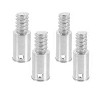 HEANUJJ 4 Pièces Embout Fileté de Remplacement en Alliage D'aluminium pour Manche à Balai, Adaptateur Argenté pour Balais et Serpillières, Connexion Robuste pour Nettoyage Commercial