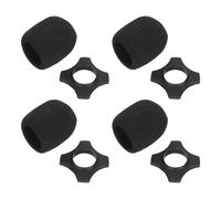 HEANUJJ 4 Sets de Protections Épaissies pour Microphone en Mousse et Anneaux en Caoutchouc Antidérapants avec Élasticité pour Interviews et Performances sur Scène
