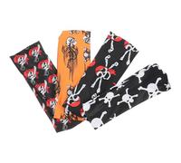 HEANUJJ 4pcs Bandeaux Larges D'halloween à Tête de Mort en Polyester, Confortables et Absorbant la Transpiration, pour Fête Halloween