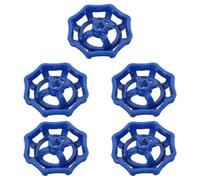 HEANUJJ 5 Pièces Manette de Vanne D'arrêt en Fer Bleu, Roue Ronde, Installation Simple et Fonctionnement sans Effort, Remplacement pour Robinet de Jardin Extérieur