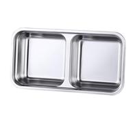 HEANUJJ Assiette à Épices en Acier Inoxydable 304 Double Compartiment, Design Simple et Propre, Préparation et Service D'apéritifs à Domicile
