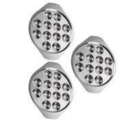 HEANUJJ Assiette à Escargots en Acier Inoxydable Antirouille 3 Pièces Compartimentée 12 Trous pour Fruits de Mer, Plat à Four Multifonction pour Huîtres et Conques, Compatible