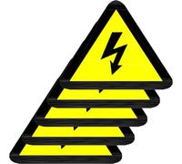 HEANUJJ Autocollants D'avertissement de Choc Électrique Triangulaires Jaunes 20 Pcs 50x50 Mm, Autocollant Électrique Adhésif pour Équipements Haute Tension, Panneau de Sécurité