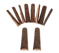 HEANUJJ Bois de Chauffage Réaliste 10 Bûches de Cheminée Rustiques en Bois Marron, Décoratives et Coupables en Rondins pour Intérieur et Décoration de Fête