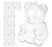 HEANUJJ Boîte à Bonbons D'ours Transparente 12 Pièces 7 Cm, Contenant Créatif pour Mariage, Coffret Présent Sucreries pour Fête, Récipient à Dragées Polyvalent et Décoratif