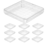 HEANUJJ Boîte de Petri en Plastique 10 Pièces 10X10 CM Couvercles pour Biologie Recherche en Microbiologie et Expériences Universitaires