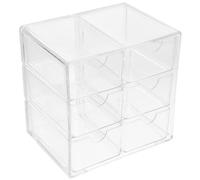 HEANUJJ Boîte de Rangement Maquillage Transparente Petite Tiroirs Empilables, Design Simple en PS, Organiseur Pratique pour Bureau ou Salle de Bain