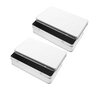 HEANUJJ Boîte Métallique Sublimée Rectangulaire Vide pour Bonbons et Biscuits, Petite Boîte en Fer 2 Pièces, pour Emballage Présent, Rangement Bijoux et Objets Décoratifs, Usage DIY